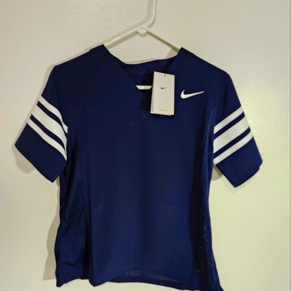 Nike Dark Blue Sports Tee with White Accents Size M